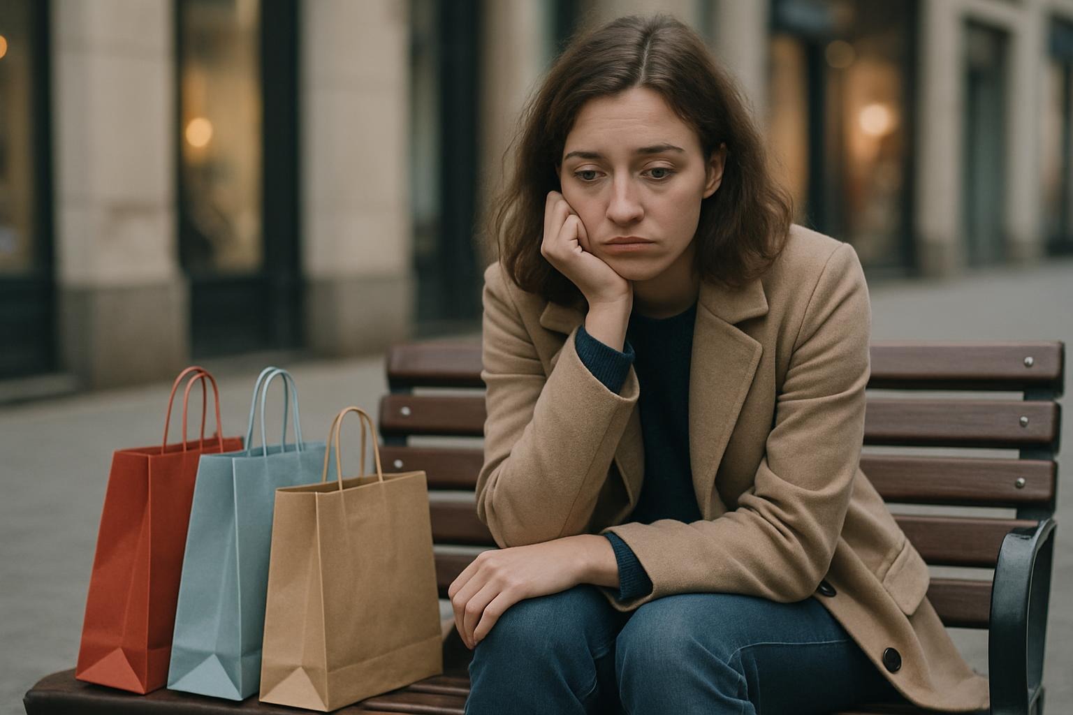 Representa el contraste entre la compra y la emoción real.